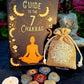 7 chakra stones set stone Guide and bag , hand carved, heart/ oval  shaped